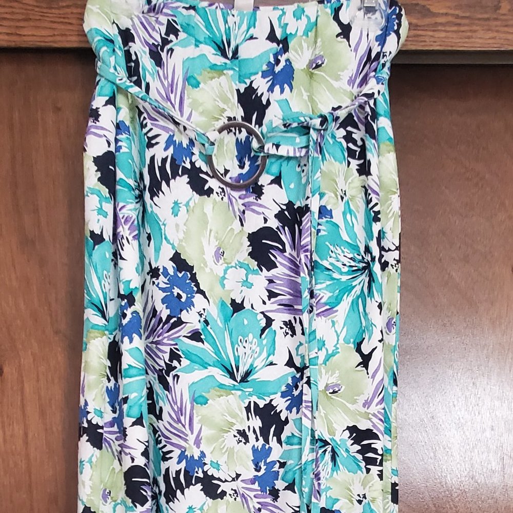 Blue Floral Skirt